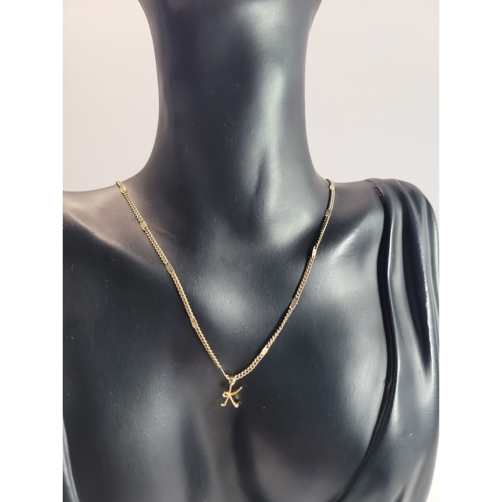 Vera Bradley Gold Tone Multi Strand Necklace Letter K Initial Charm Adjustable